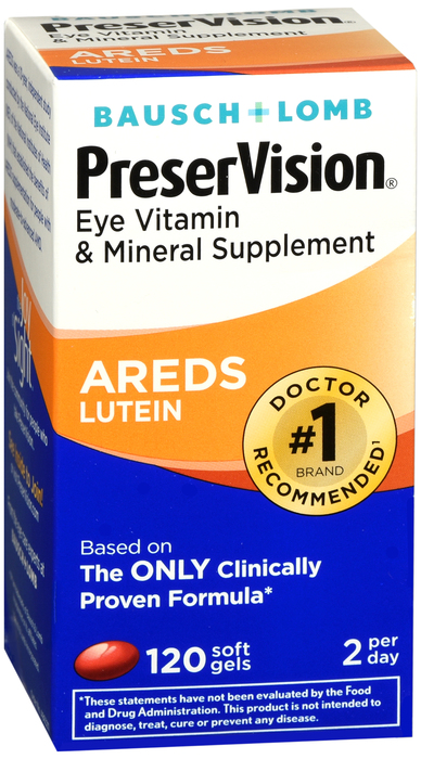 Preservision Vitamin & Mineral Supplement Lutein 120 Count Soft Ge