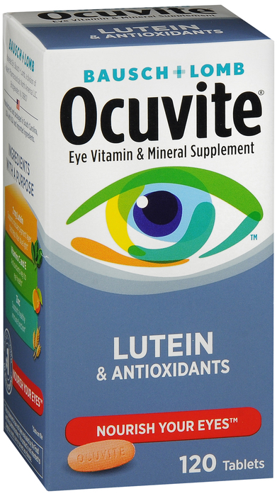 Case of 24-Ocuvite Nutrition For Eyes Tablets 120 By Valeant North America USA 