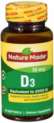 Nature Made Vitamin D 2000 IU Liquigel 90 Count By Pharmavite Phar