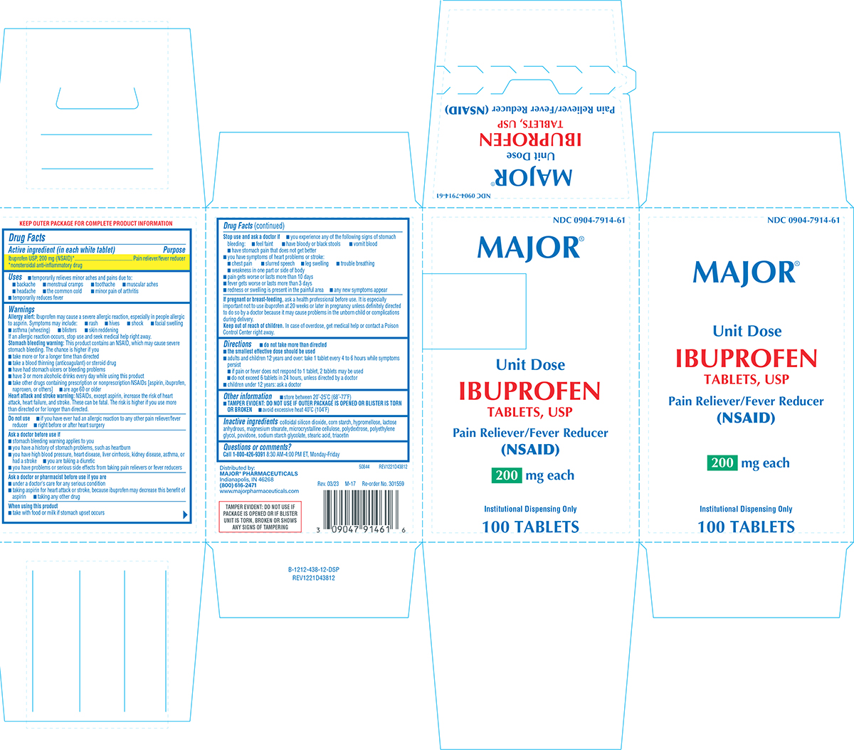 Ibuprofen 200 mg Tab 100 Unit Dose by Major Pharma USA