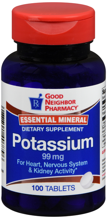 Case of 12-Good Neighbor Pharmacy Potassium 99mg Tablets 100ct