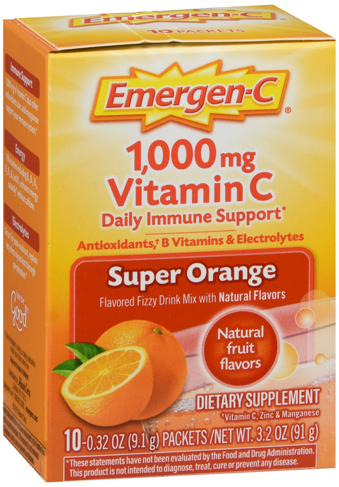 Emergen-C Vitamin C Dietary Supplement 1000 mg Super Orange - 10 P