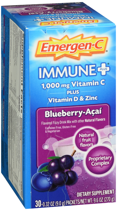 Emergen-C Immune+ Fizzy Drink Mix Blueberry-Acai - 30 Packets