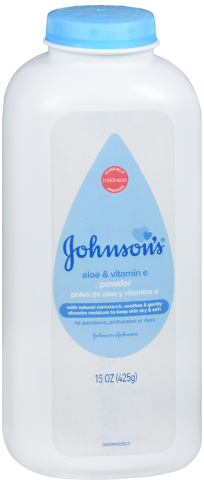 Case of 24-Johnsons Baby Powder Soothing Aloe & Vitamin E Powder 15 oz By J&J Consumer USA 