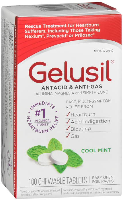 Case of 24-Gelusil Tablet Peppermint Tab 100 By Emerson Healthcare USA 