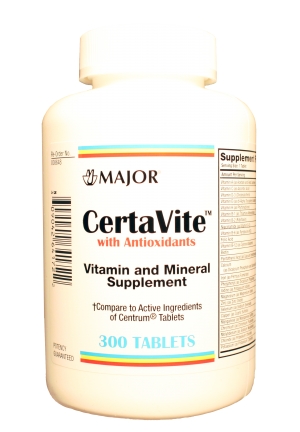Case of 12-Certa-Vite W/Antioxidant Tablet 300 Count By Major Phar