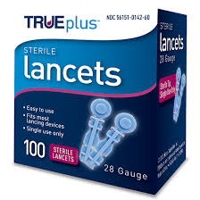 Case of 12-Lancets True Plus 28 Gauge 100 By Nipro Diagnostics