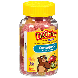 Case of 12-L'Il Critters Omega-3 Gummy Fish Assorted Fruit - 60 Co