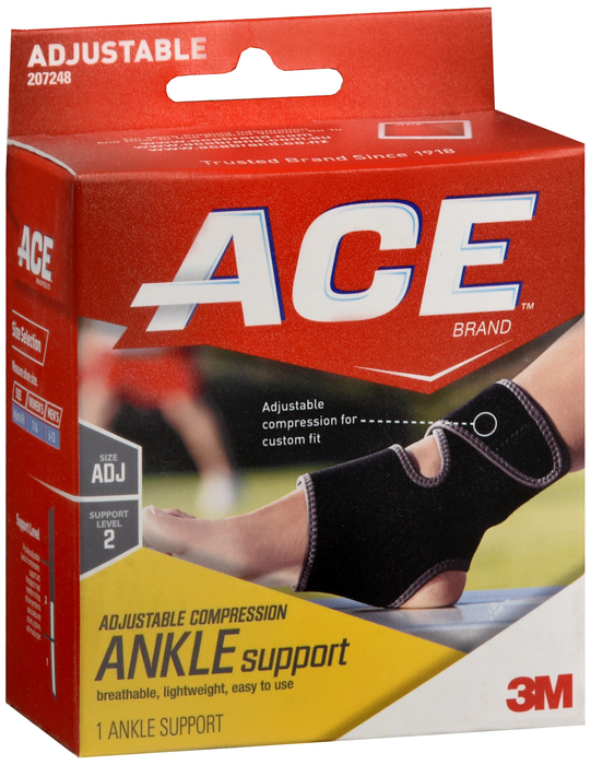 Pack of 12-ACE Ankle Brace Neoprene One Size Bandage By ACE 3M USA 