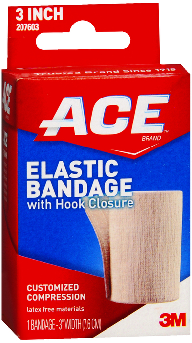Case of 72-ACE Elastic Bandage W/Velcro 3 Inch Bandage By ACE 3M USA 