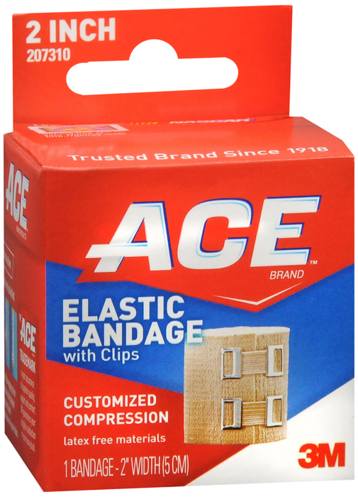 Pack of 12-ACE Elastic Bandage W/Clip 2Inch Bandage By ACE 3M USA 