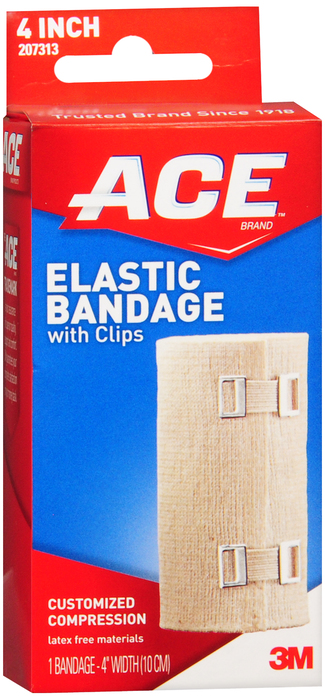 Pack of 12-ACE Elastic Bandage W/Clip 4 Inch Bandage By ACE 3M USA 
