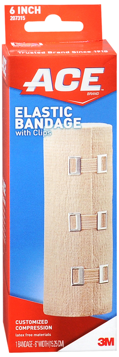 ACE Elastic Bandage W/Clip 6 Inch Bandage By ACE 3M USA 