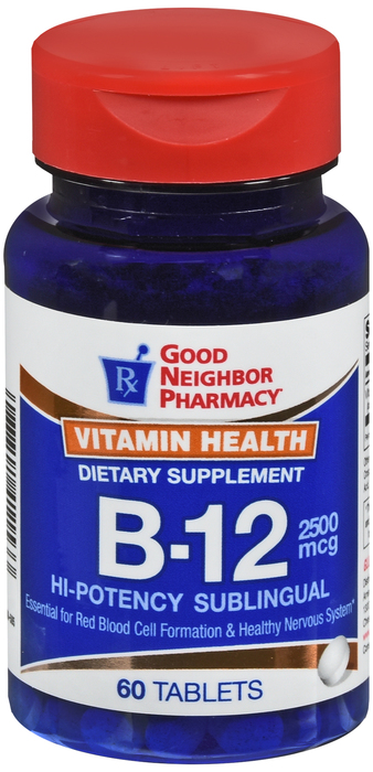 GNP Vit B-12 2500 Mcg Sl Tab 60 By GNP Items USA 