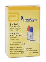 Freestyle Control Solut High/Low 2X4ml Freestyle Cnt 2X4ml By Abbott Diabetes Care Sales Item No.:4189944 Ndc No.: 99073070432 Upc No.: 699073704320 Item Description: Test Strips & Controls Other Name