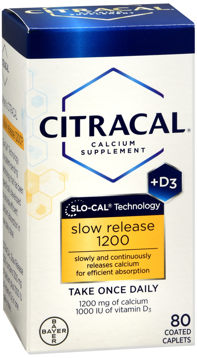 Case of 12-Citracal+D SLOW RELEASE TABLET Tab 80 Count 600 Mg-500