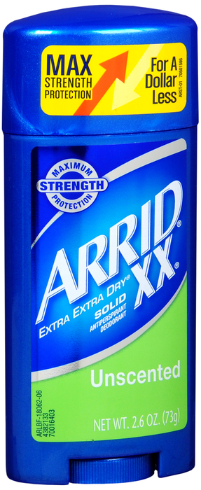 Arrid Xx Invisible Solid Unscented  Deodorant 2.6 oz By Church & Dwight USA 