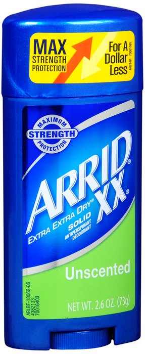 Arrid XX Invisible Solid Unscented  2.6 oz by Church and Dwight