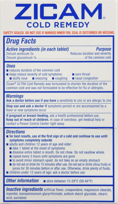 Case Of 24-Zicam Rapidmelt Ultra Cherry Pre Cold 18 Count By