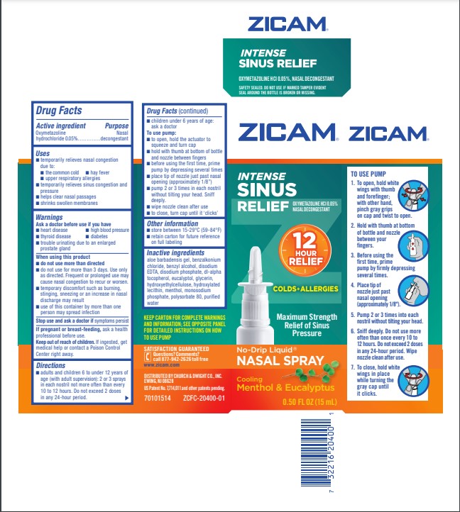 Zicam Intense Gel Sinus Pump with Menthol 0.5 oz By Emerson Healthcare LLC/AM