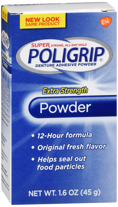Poligrip Extra Strength Denture Adhesive Powder 1.6oz by Glaxo