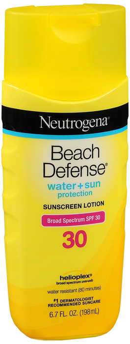 Pack of 12-Neutrogena Beach Defense SPF 30 Sunscreen Lotion 6.7oz By J&J Consumer USA 