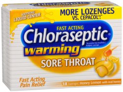 Case of 36-Chloraseptic Lozenges Warming Honey Lemn 18Ct by Medtech