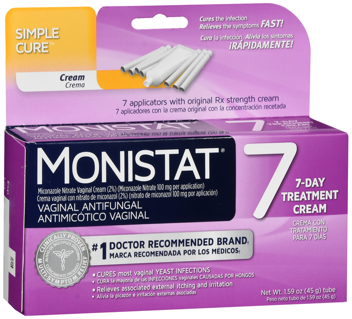 Case of 12-Monistat 7 Miconazole Cream W/Applicator 1.59 Oz 