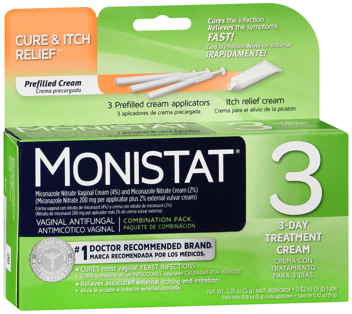 Monistat 3 Miconazole Cream Combo Pack by Medtech