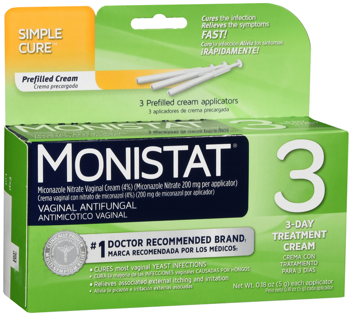 Pack of 12-Monistat 3 Miconazole Cream Pre-Fil Applictr 3X5Gm by Medtech 
