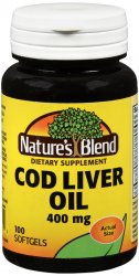 Cod Liver Oil Softgel 100 Count Nature's Blend By National Vitamin