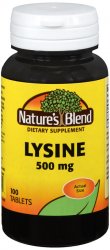 Lysine 500mg Tablet 100 Count Nature's Blend