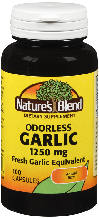 Pack of 12-Natures Blend Garlic 1250 mg Cap Odorless Tab 100 By National Vitamin Co USA 