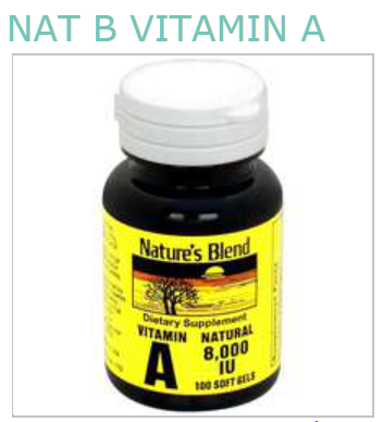 Nature's Blend Vit A 8000 Unit Cap 100 By National Vitamin Co