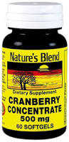 Case of 12-Cranberry Concentrate 500 mg 60 Sgels By Nature's Blend