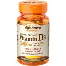 Case of 12-Sundown Naturals Vit D3 5000 IU Softgels 150