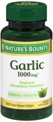Garlic 1000mg Softegel 100 Count Nat Bounty