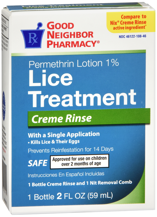 Pack of 12-GNP Lice Treatment Crème Rinse 2oz permethrin Topical Liquid 1 %