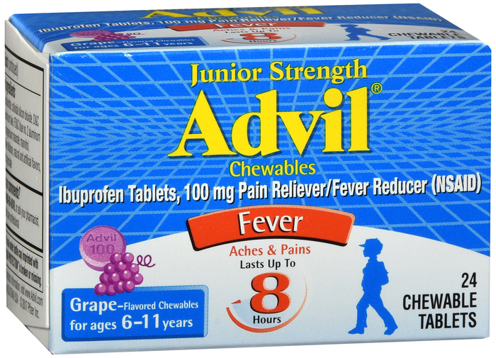 Advil Junior Strength Fever Reducer/Pain Reliever Chewable Tablets 24ct