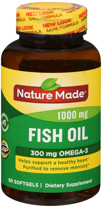 Fish Oil 1000mg Softgel 90 Count Nature Made EXP 3-24
