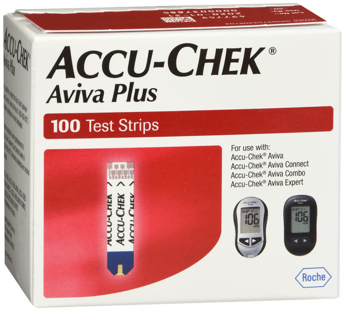 Accu-Chek Aviva Plus  TEST STRIPs 100CT  By Roche Diabetes Care USA  