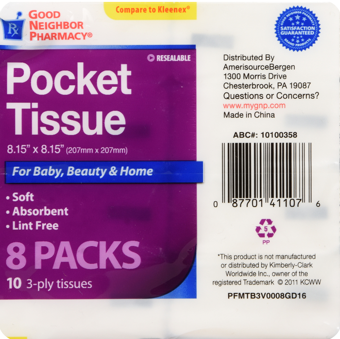 '.GNP Pocket Tissue Packs 8ct.'