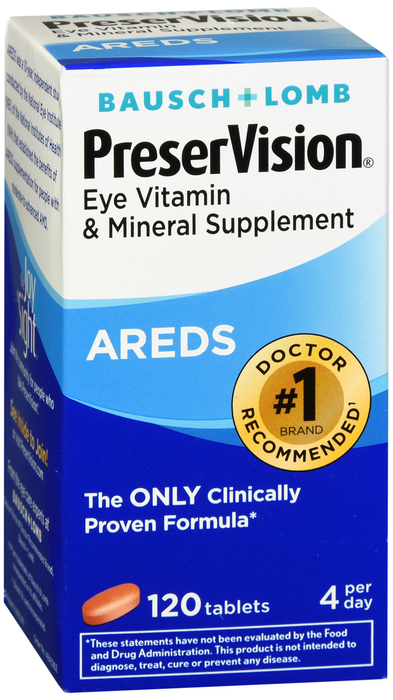 Preservision Eye Vitamin And Mineral Supplement Tablets - 120 Coun