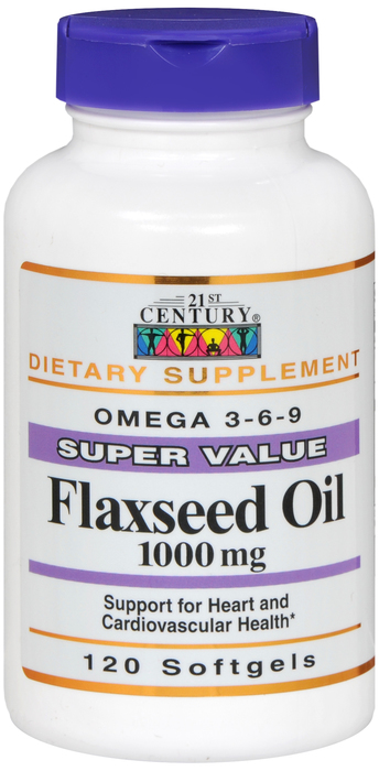 Case of 12-Flaxseed Oil 1000mg Gelcap 120 Count BY 21st Century