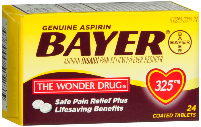 Bayer Aspirin Tablet 24Ct 325mg Pain Reliever Coated 