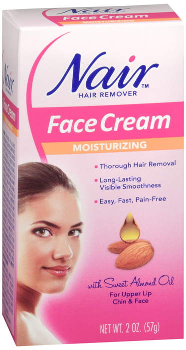 Nair Hair Remover Face Cream Moisturizing Formula With Sweet Almond Oil 2 OZ By Church & Dwight USA 