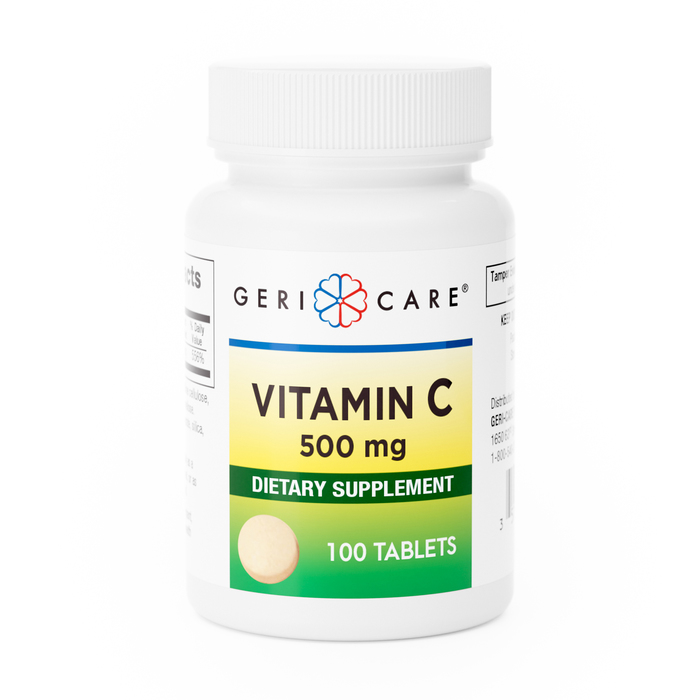 Case of 12-Vitamin C 500 mg Tab 100 By Geri-Care Pharm