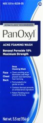 Panoxyl 10% Acne Foaming Wash 5.5 Oz