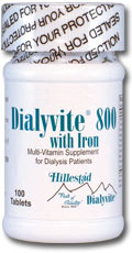 Case of 12-Dialyvite 800mcg W/Iron Tablet 100 Count By Hillestad P