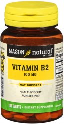 Vit B2 100 mg Tab 100 By Mason Distributors